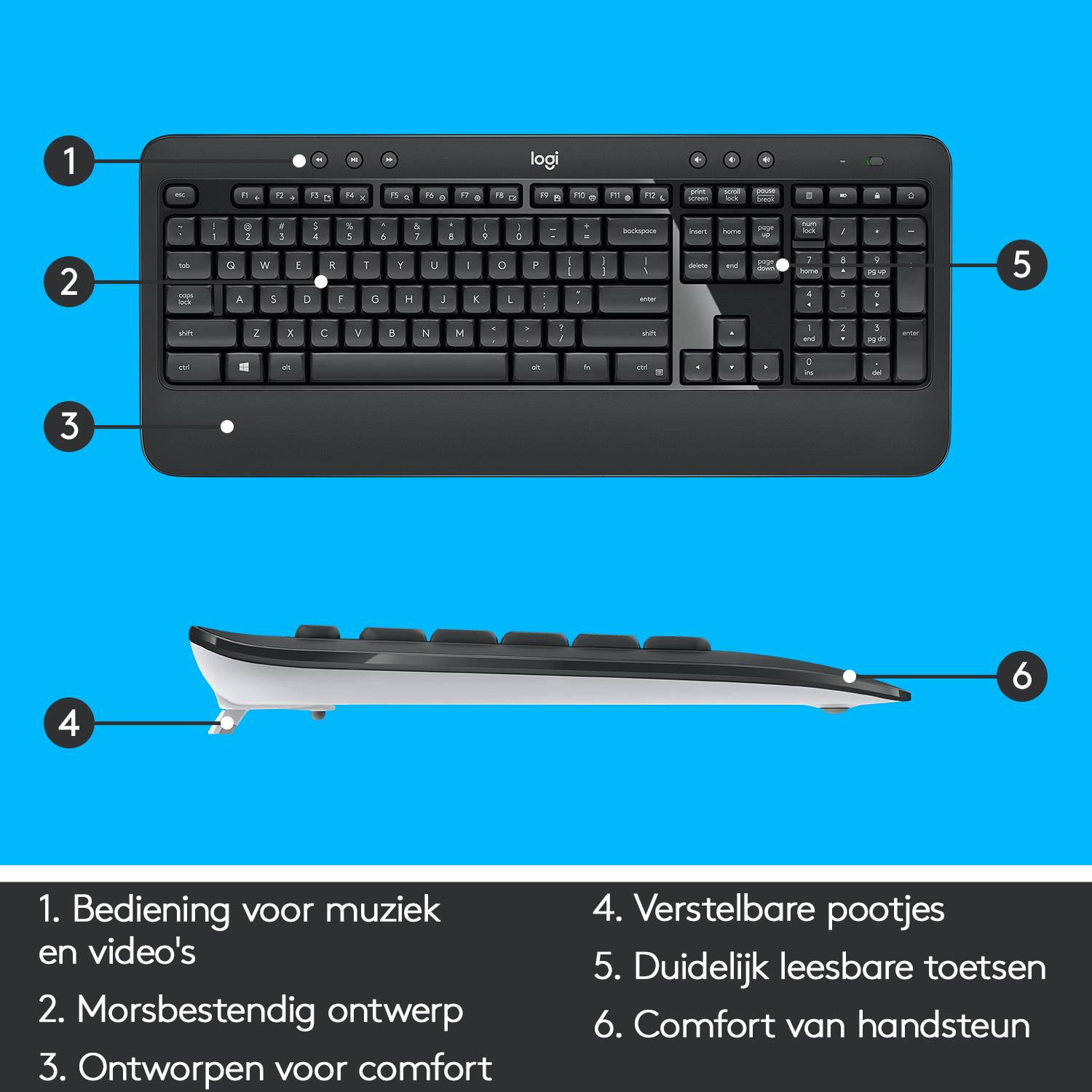 Logitech 920-008685 toetsenbord Inclusief muis Universeel RF Draadloos QWERTY US International Zwart, Wit