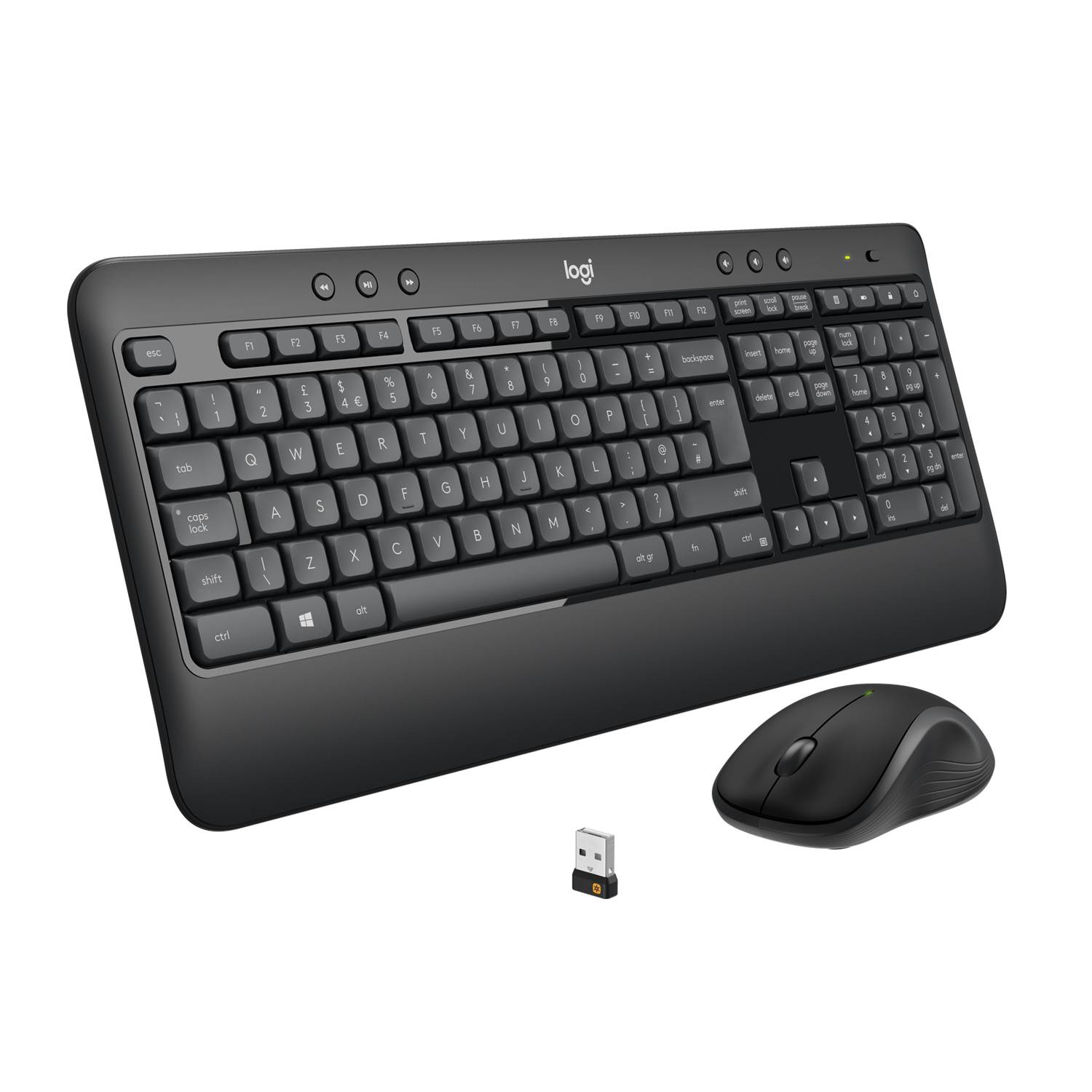 Logitech 920-008685 toetsenbord Inclusief muis Universeel RF Draadloos QWERTY US International Zwart, Wit