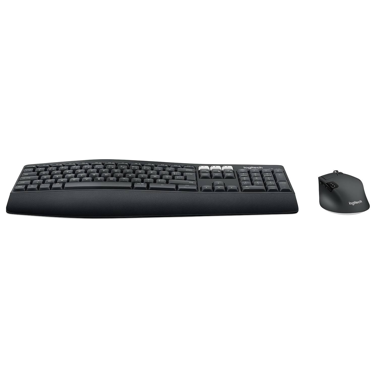 Logitech 920-008225 toetsenbord Inclusief muis Universeel RF-draadloos + Bluetooth AZERTY Belgisch Zwart
