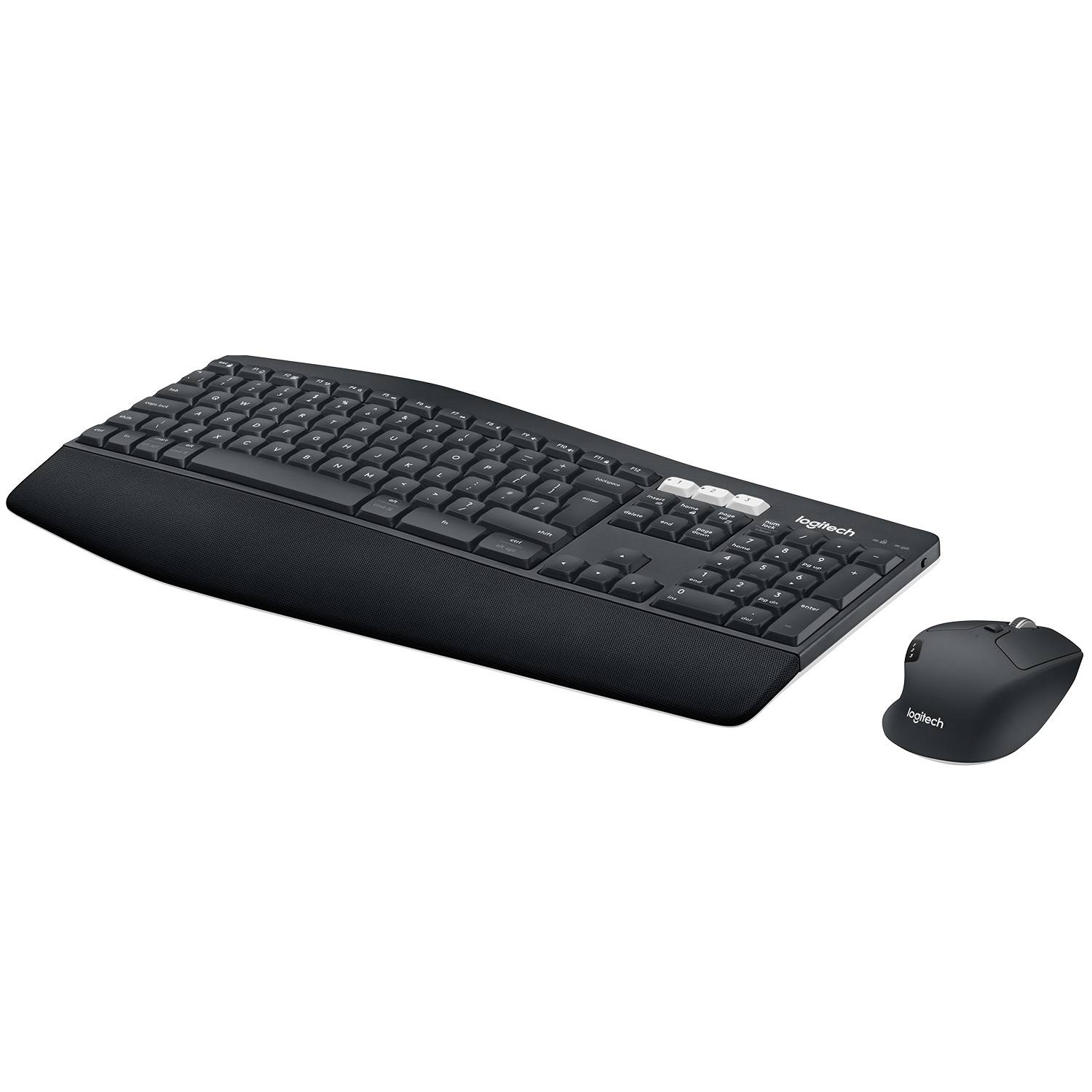 Logitech 920-008225 toetsenbord Inclusief muis Universeel RF-draadloos + Bluetooth AZERTY Belgisch Zwart