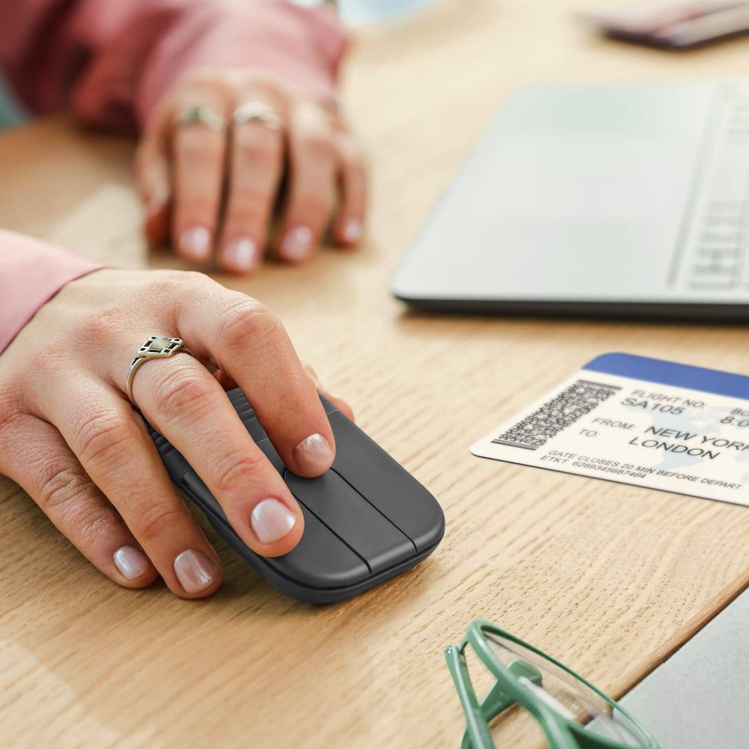 Logitech Mobi Fold muis Reizen Ambidextrous RF-draadloos + Bluetooth Optisch 4000 DPI
