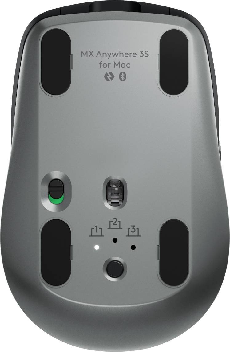 Logitech MX Anywhere 3S for Mac muis Kantoor Rechtshandig RF-draadloos + Bluetooth Laser 8000 DPI
