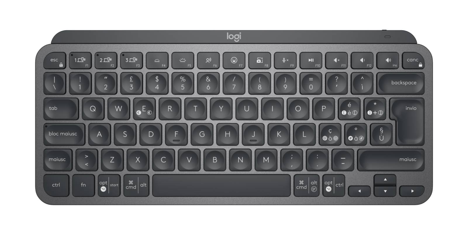 Logitech MX Keys Mini Combo for Business toetsenbord Inclusief muis Kantoor Bluetooth QWERTY Italiaans Grafiet