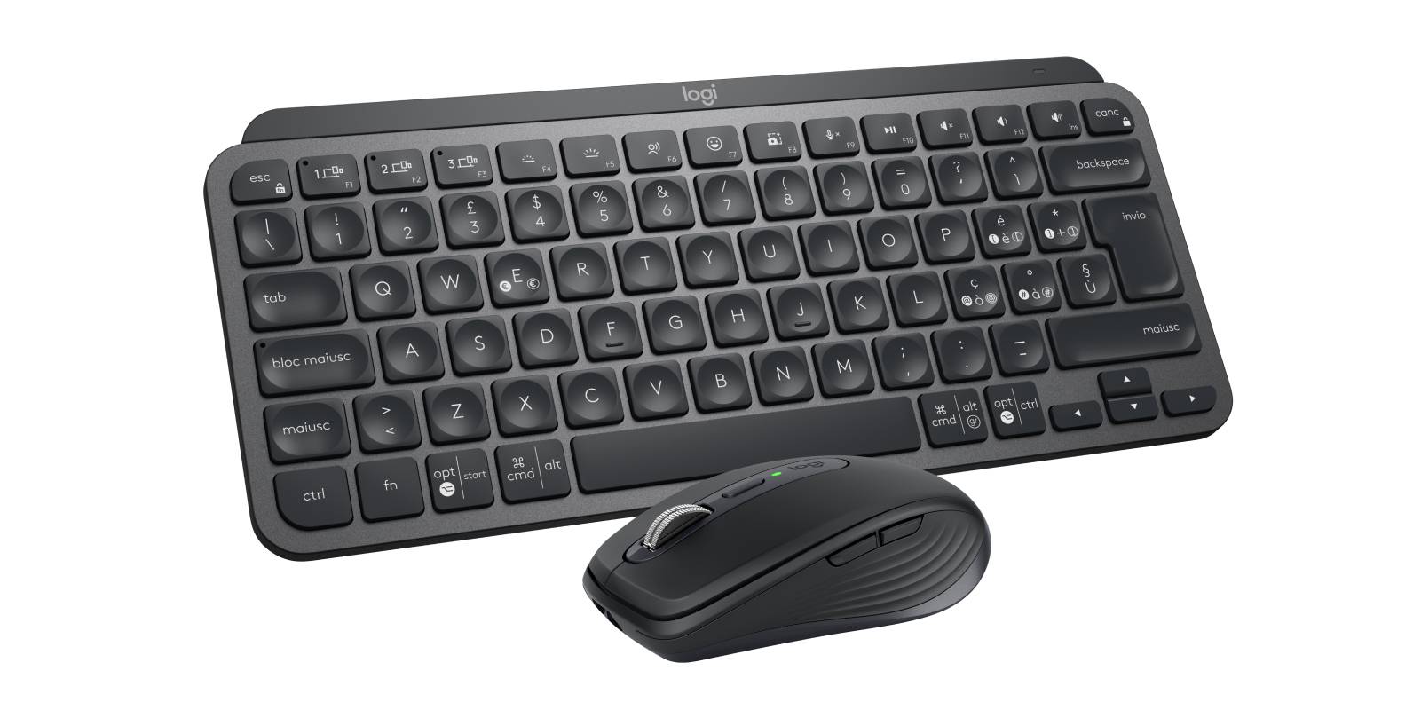 Logitech MX Keys Mini Combo for Business toetsenbord Inclusief muis Kantoor Bluetooth QWERTY Italiaans Grafiet