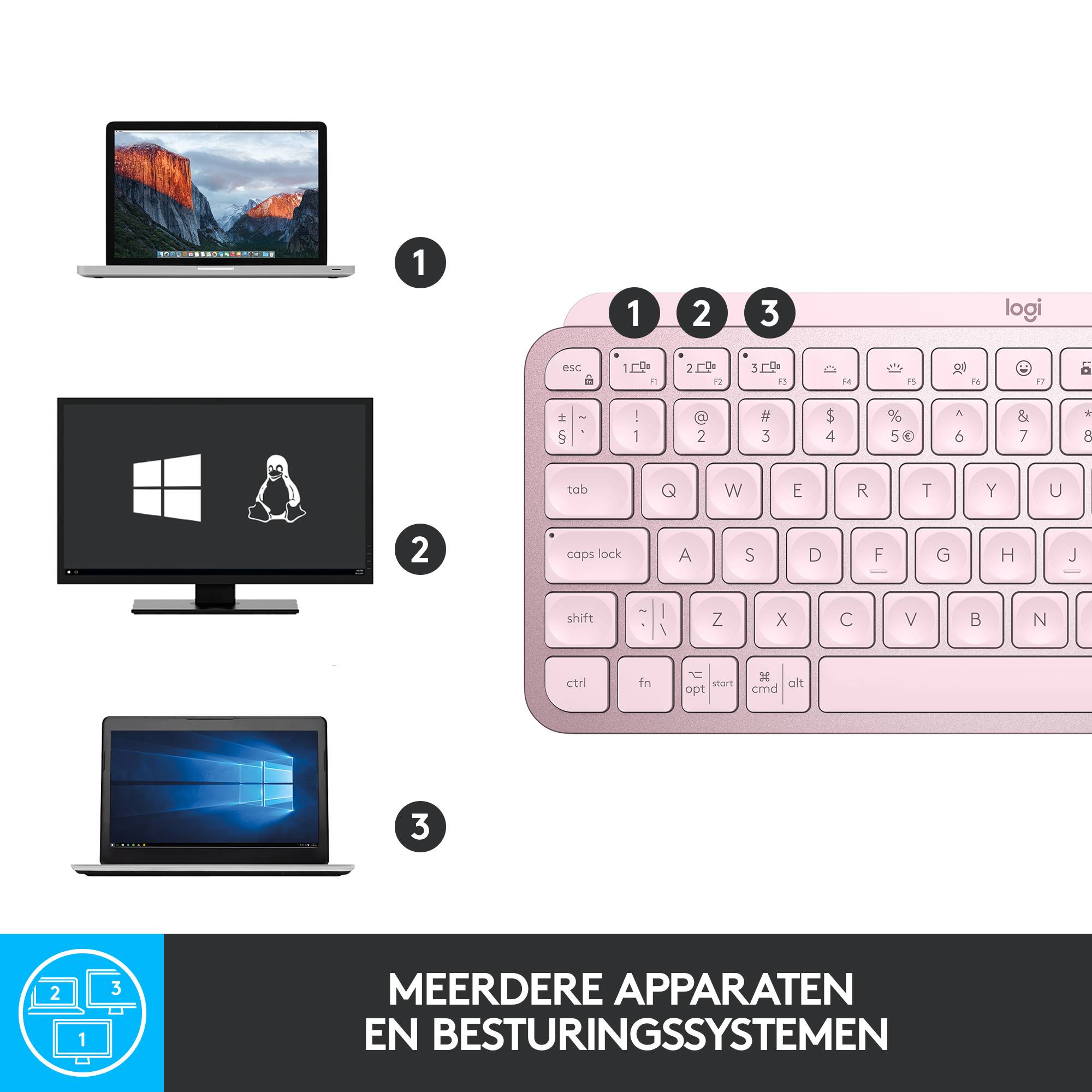 Logitech Master MX Keys Mini Qwerty US, Roze