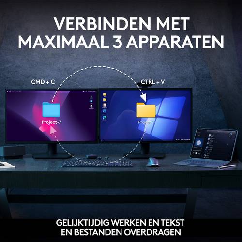 Logitech Master 920-011607 toetsenbord Inclusief muis Kantoor Bluetooth AZERTY Frans Grafiet
