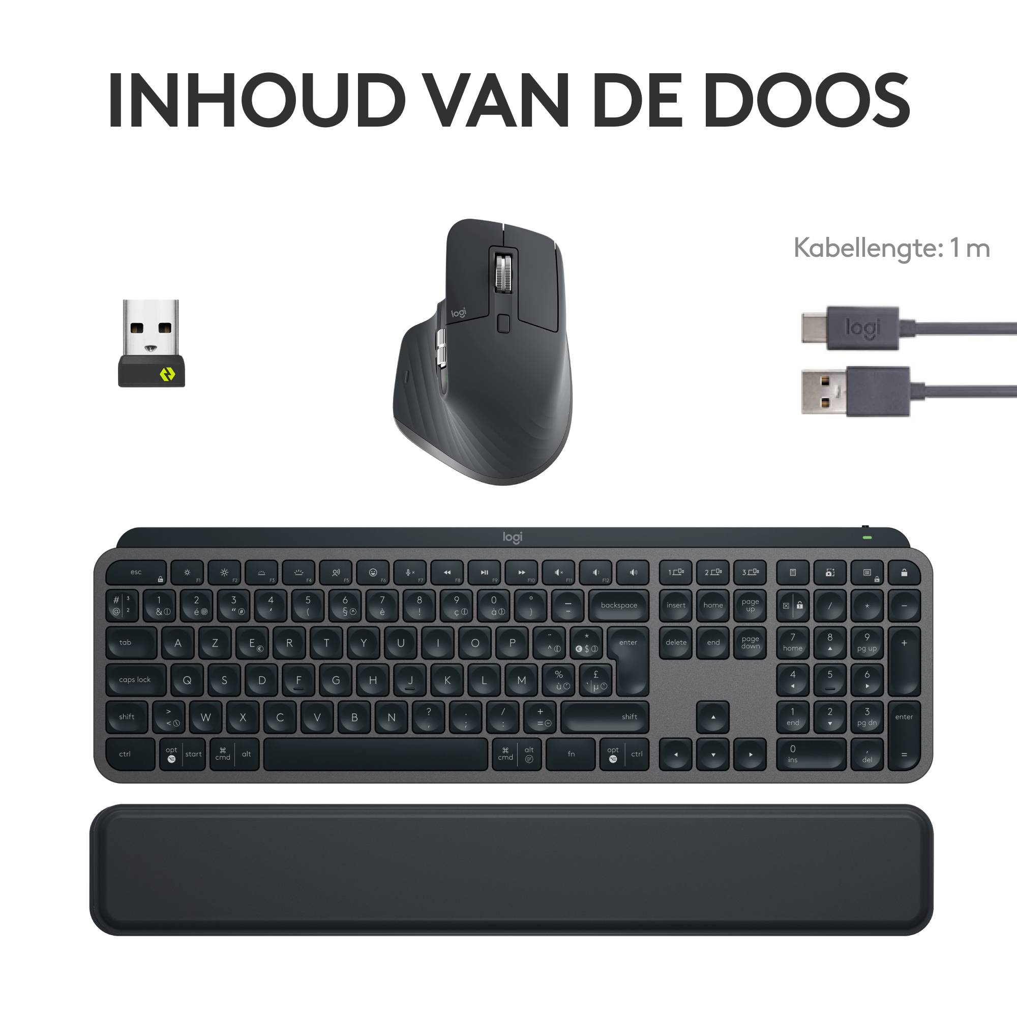 Logitech Master 920-011614 toetsenbord Inclusief muis Kantoor Bluetooth QWERTY US International Grafiet