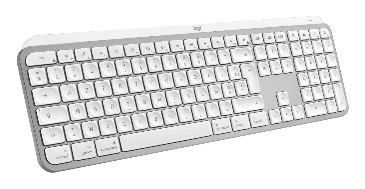 Logitech Master MX Keys S for Mac toetsenbord Kantoor RF-draadloos + Bluetooth AZERTY Frans Aluminium, Wit