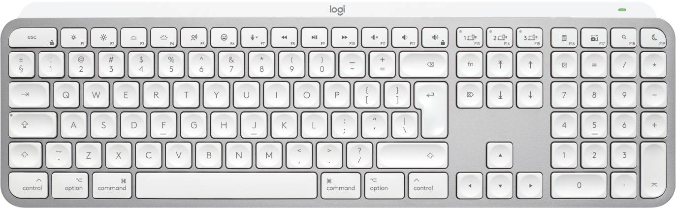 Logitech Master MX Keys S for Mac toetsenbord Kantoor RF-draadloos + Bluetooth QWERTY US International Aluminium, Wit