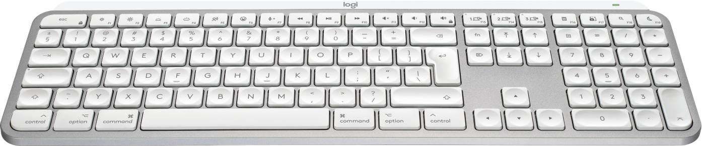 Logitech Master MX Keys S for Mac toetsenbord Kantoor RF-draadloos + Bluetooth QWERTY US International Aluminium, Wit