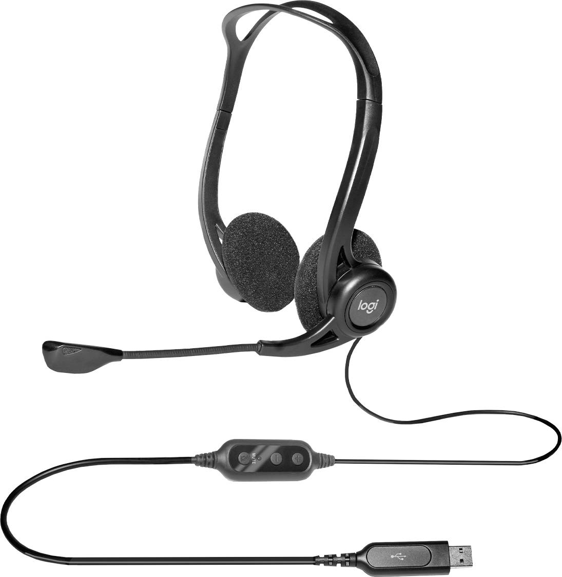Logitech 981-000100 hoofdtelefoon/headset Bedraad Hoofdband Oproepen/muziek USB Type-A Zwart