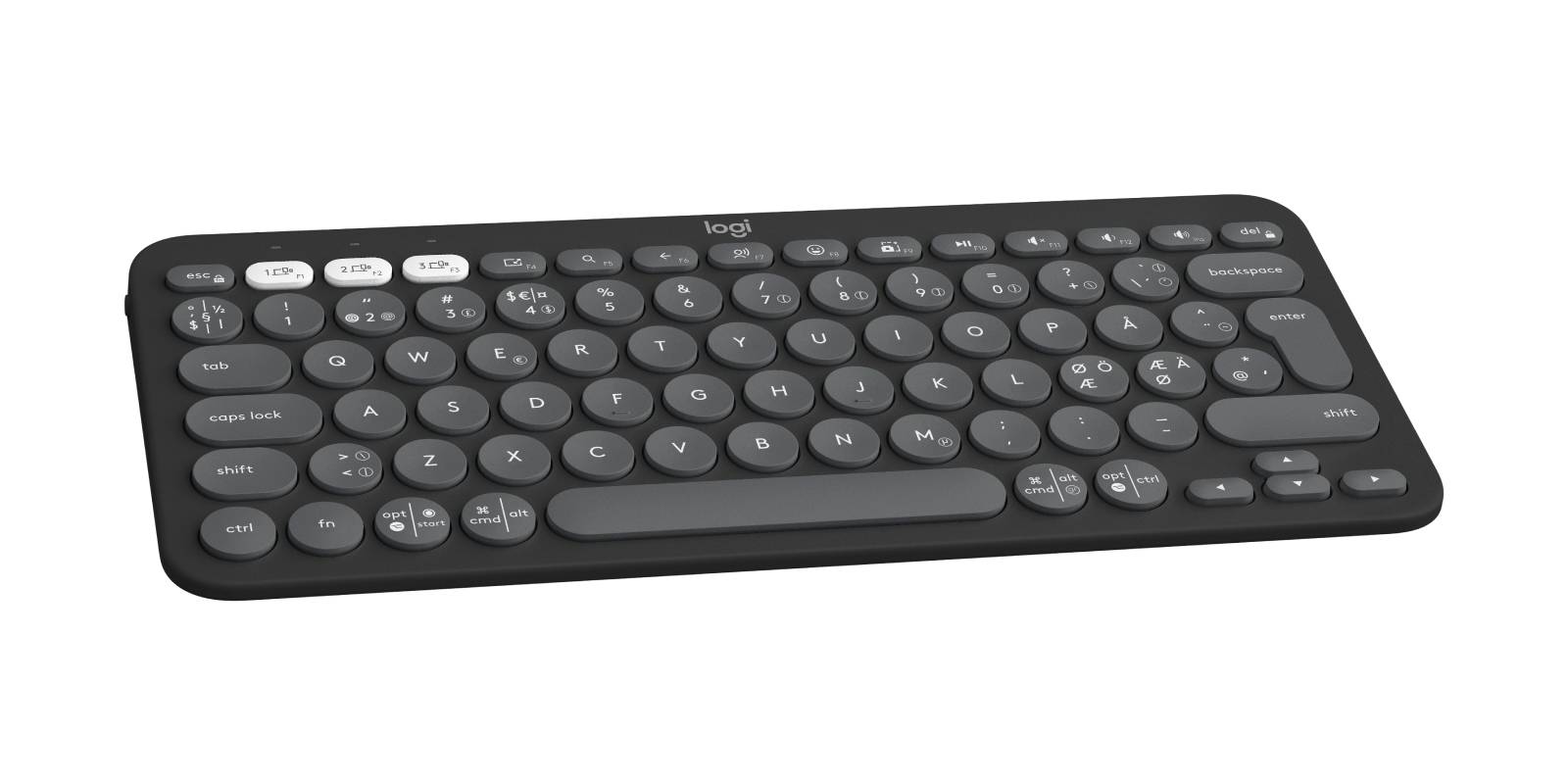 Logitech Pebble Keys 2 K380s Qwerty Nordic, Grafiet
