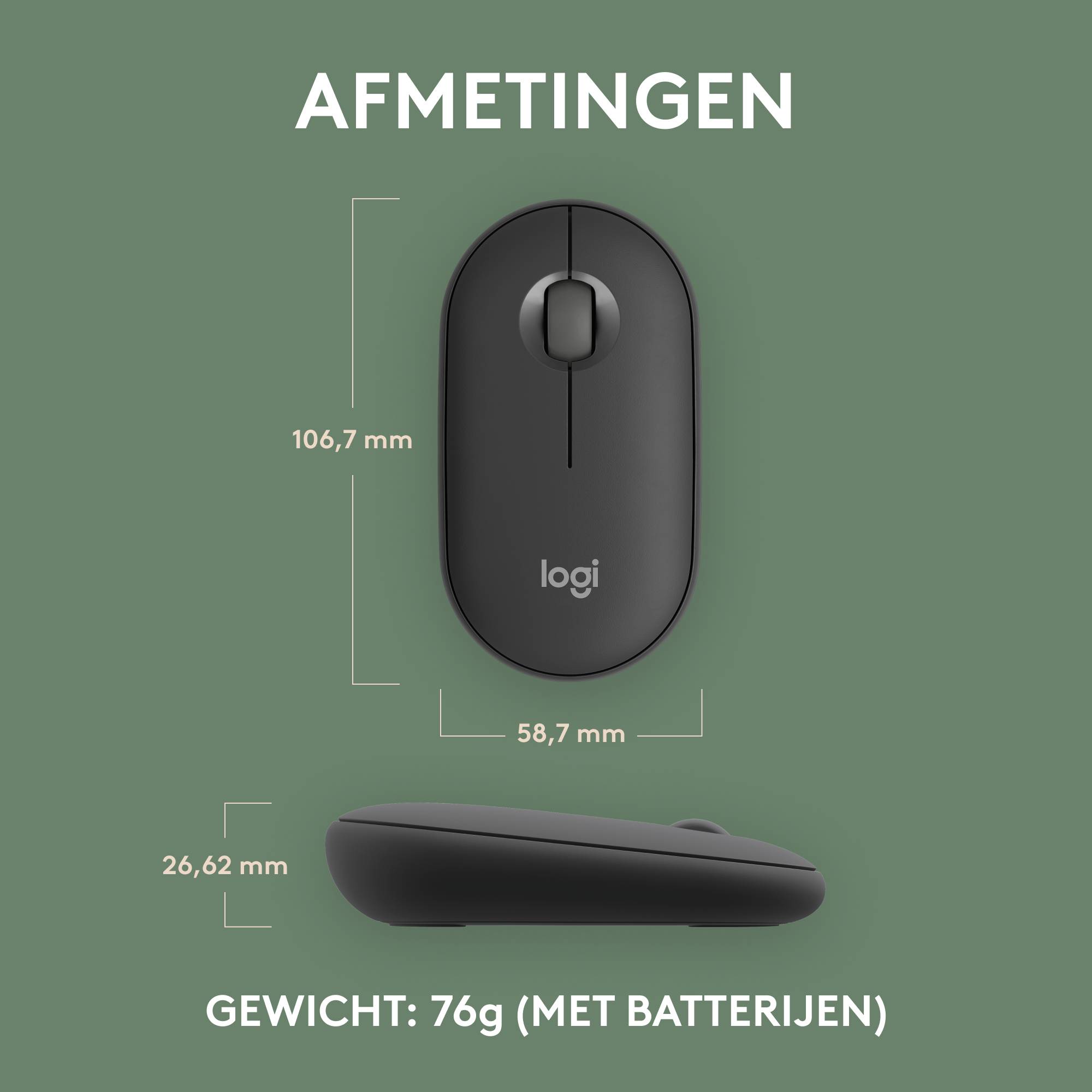 Logitech 910-007015 muis Reizen Ambidextrous RF-draadloos + Bluetooth Optisch 4000 DPI