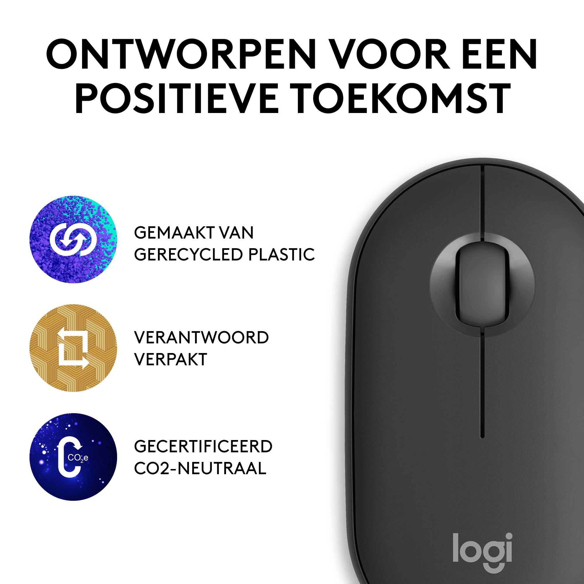 Logitech 910-007015 muis Reizen Ambidextrous RF-draadloos + Bluetooth Optisch 4000 DPI
