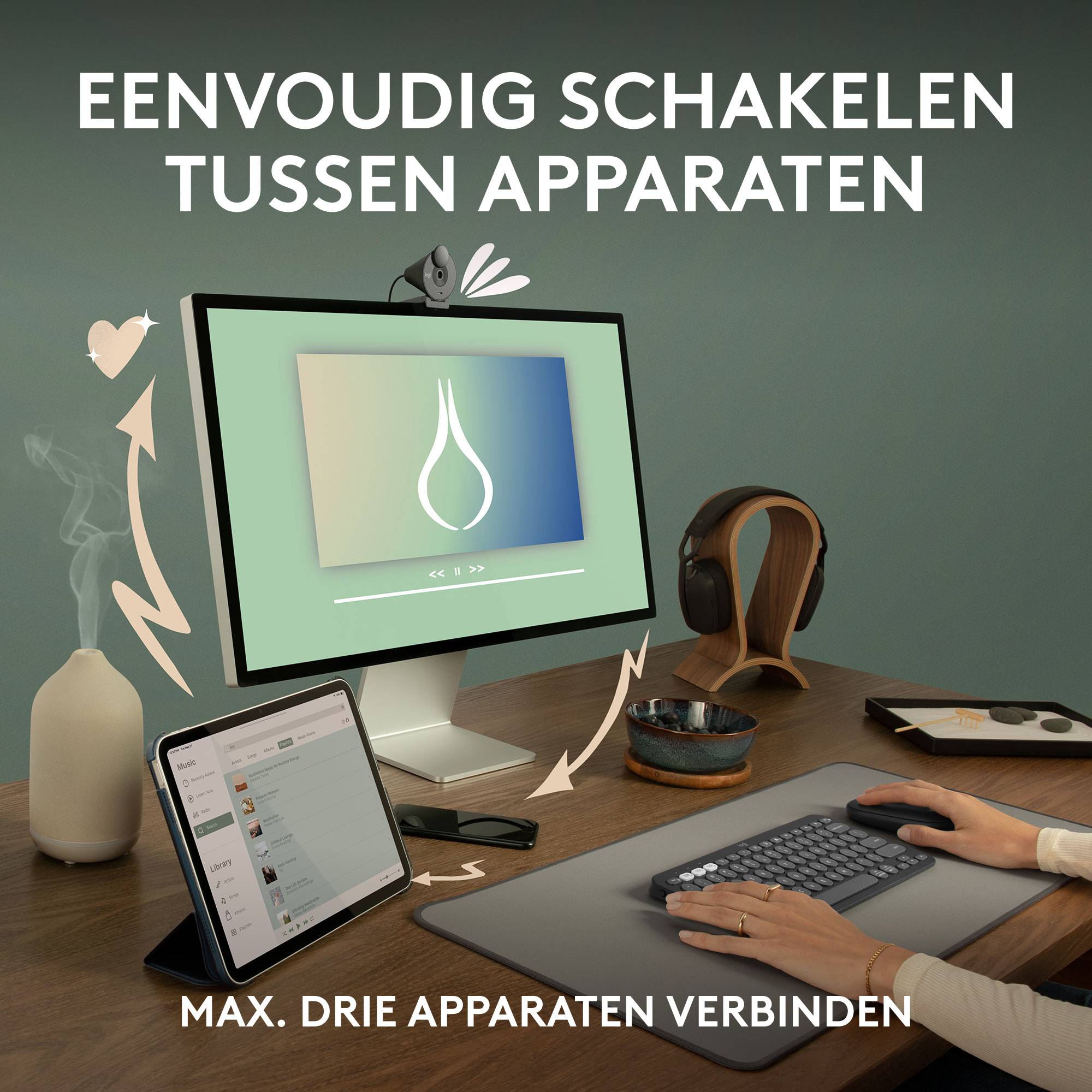 Logitech 910-007013 muis Reizen Ambidextrous RF-draadloos + Bluetooth Optisch 4000 DPI