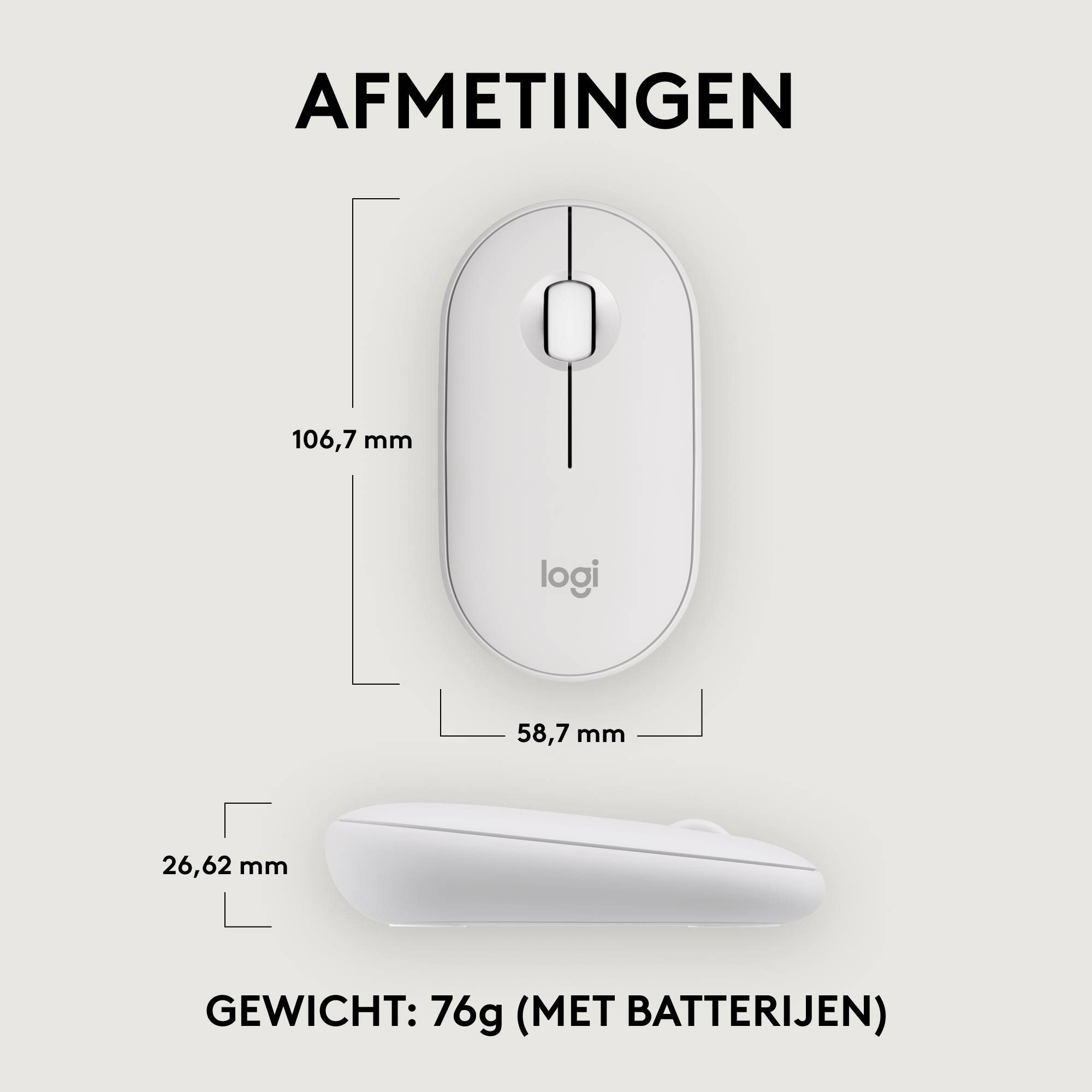 Logitech 910-007013 muis Reizen Ambidextrous RF-draadloos + Bluetooth Optisch 4000 DPI