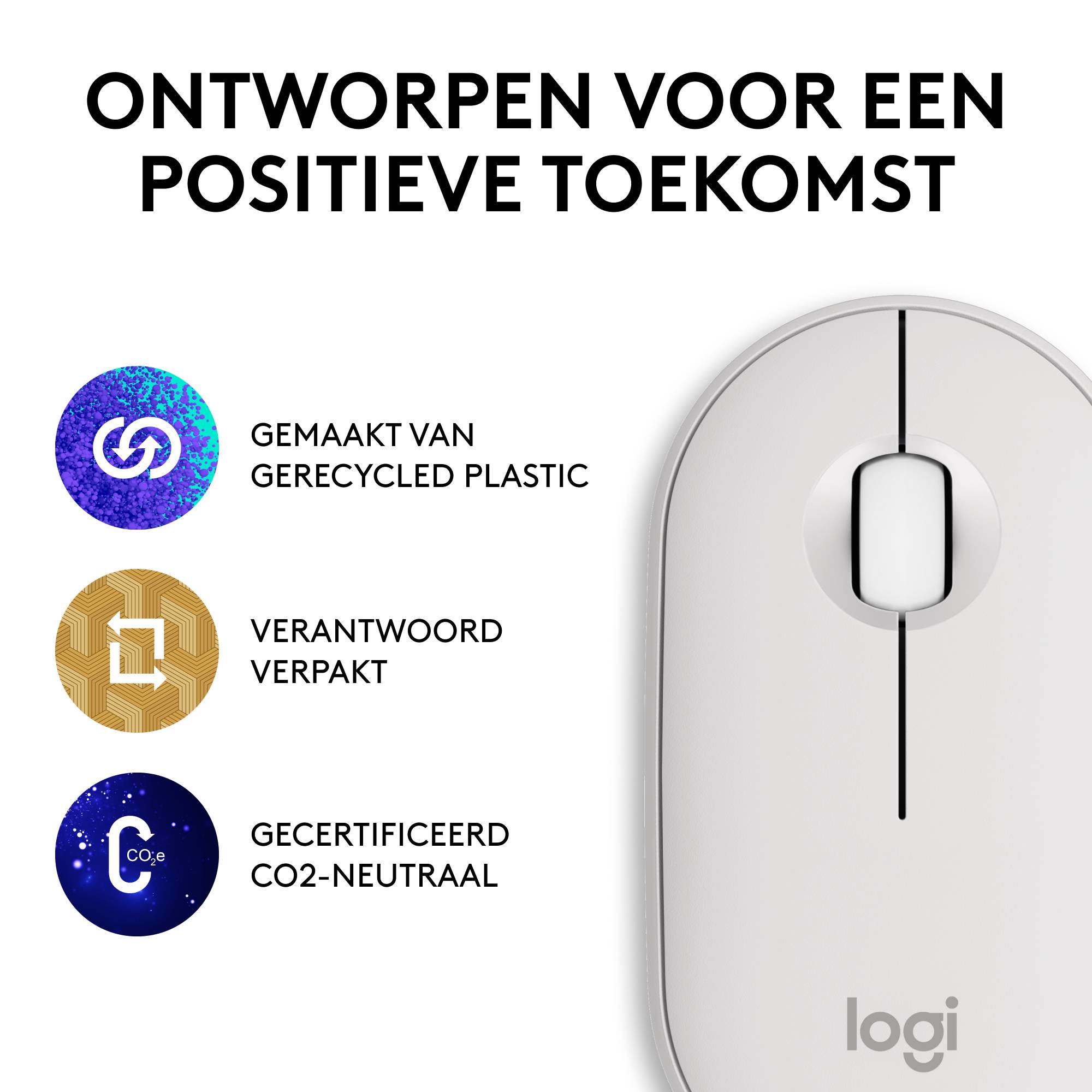 Logitech 910-007013 muis Reizen Ambidextrous RF-draadloos + Bluetooth Optisch 4000 DPI