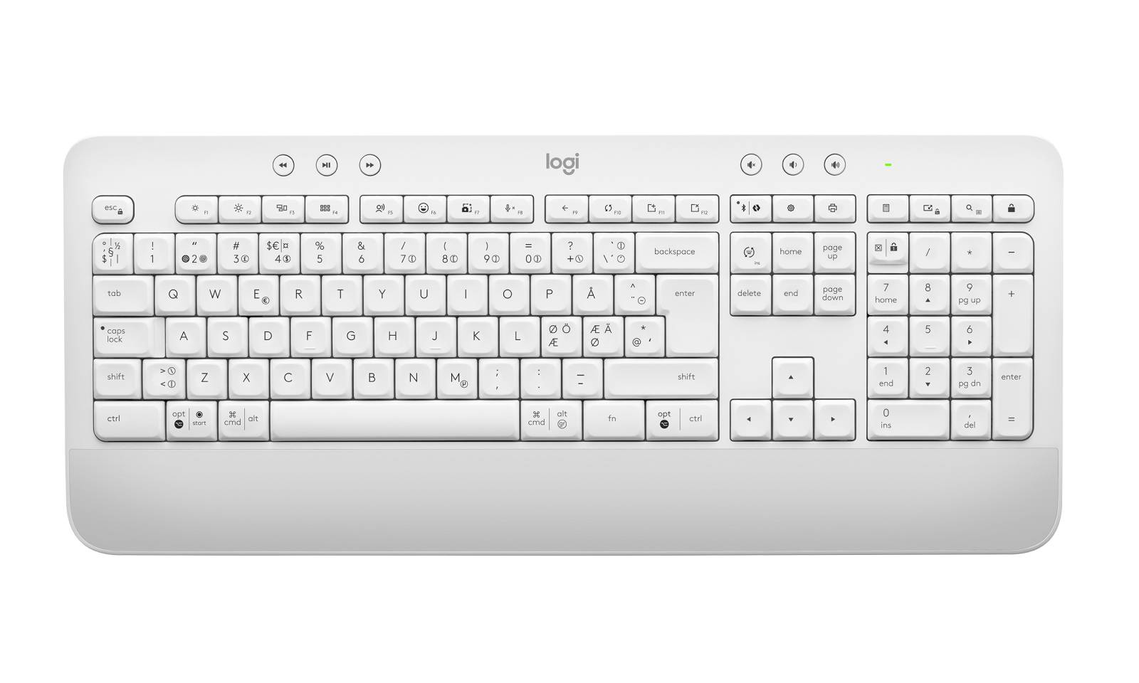 Logitech 920-010983 toetsenbord Kantoor Bluetooth QWERTY Scandinavisch Wit