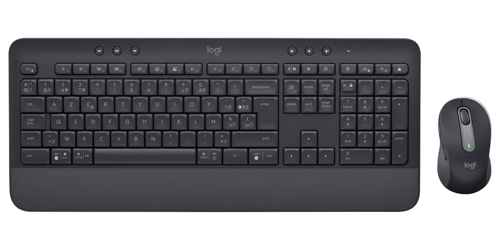 Logitech 920-011001 toetsenbord Inclusief muis Kantoor Bluetooth AZERTY Belgisch Grafiet