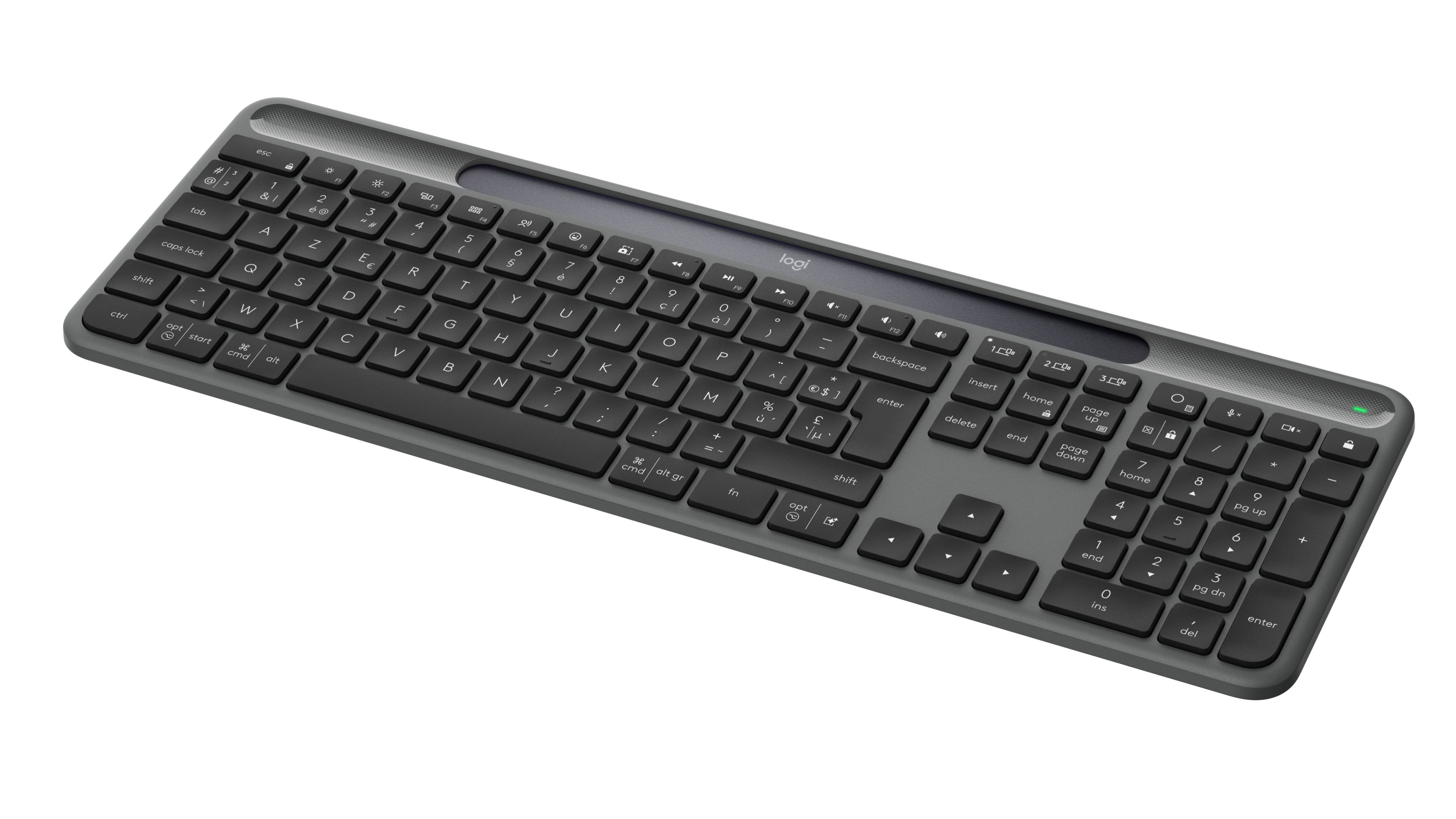 Logitech Signature Slim Solar+ K980 toetsenbord Universeel RF-draadloos + Bluetooth AZERTY Belgisch Grafiet