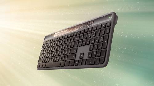 Logitech Signature Slim Solar+ K980 toetsenbord Universeel RF-draadloos + Bluetooth AZERTY Belgisch Grafiet