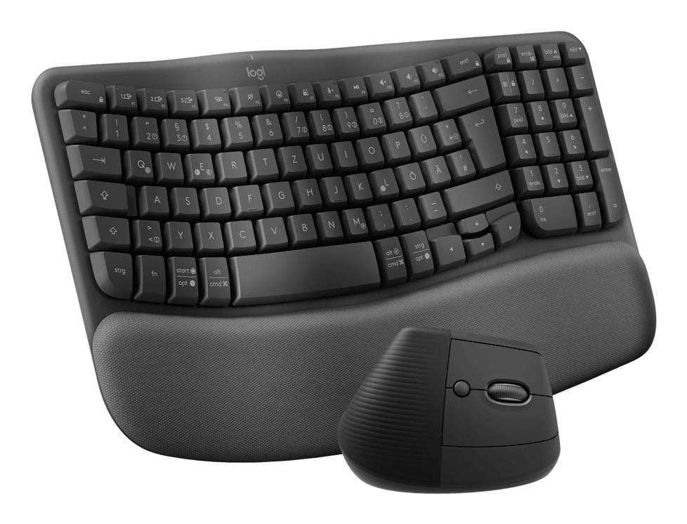 Logitech Wave Keys and Lift Combo toetsenbord Inclusief muis Universeel Bluetooth QWERTZ Duits Grafiet