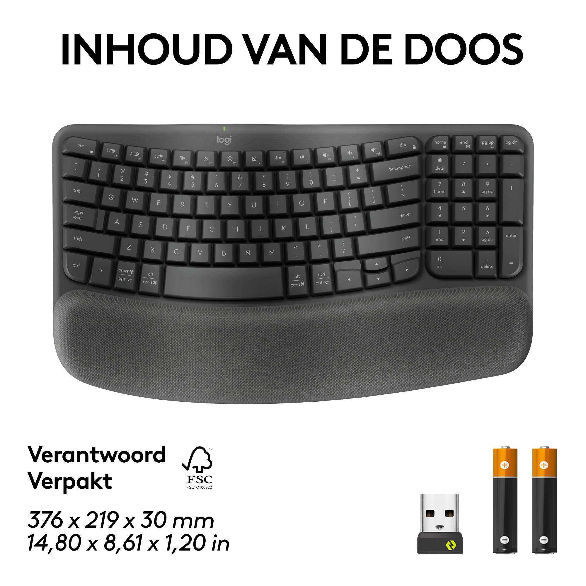 Logitech ERGO Wave Keys for Business Ergonomisch Toetsenbord