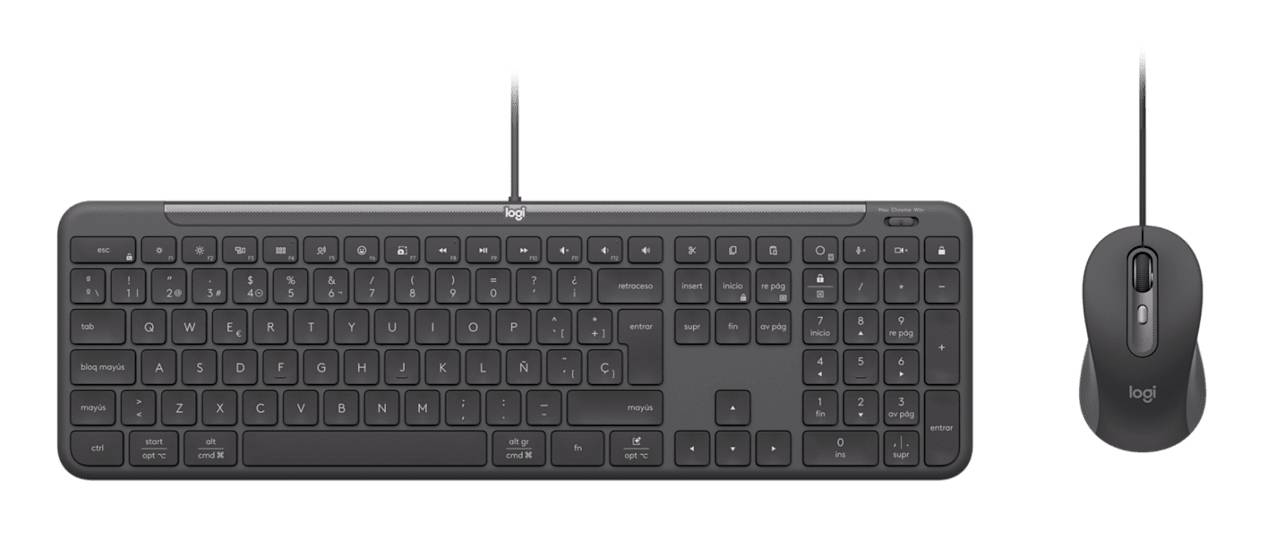 Logitech 920-013343 toetsenbord Inclusief muis Thuis/Werk USB QWERTZ Duits Grafiet