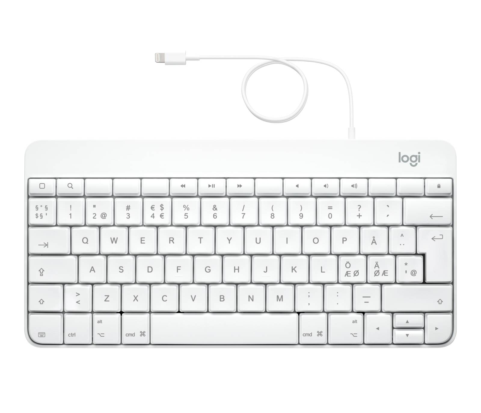 Logitech 920-008147 toetsenbord voor mobiel apparaat QWERTY Scandinavisch USB Wit