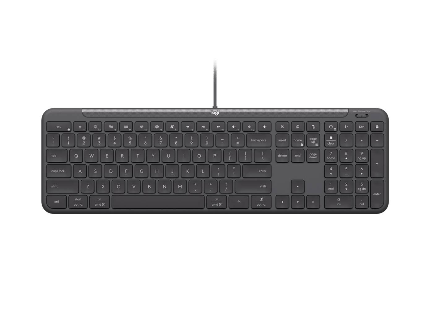 Logitech Signature Slim Wired K620 For Business toetsenbord Universeel USB QWERTY Zwitsers Grafiet