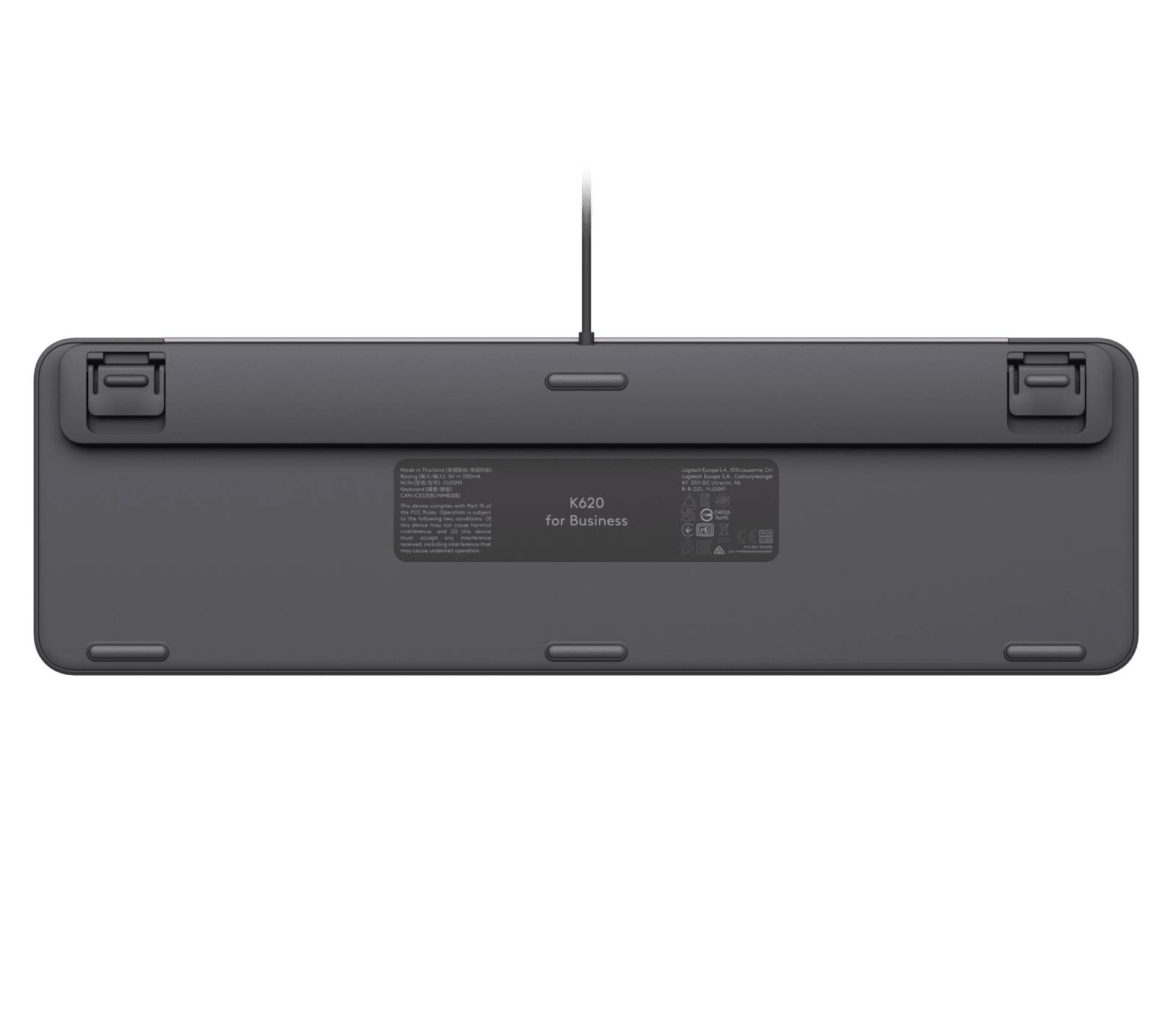 Logitech Signature Slim Wired K620 For Business toetsenbord Universeel USB QWERTY Zwitsers Grafiet