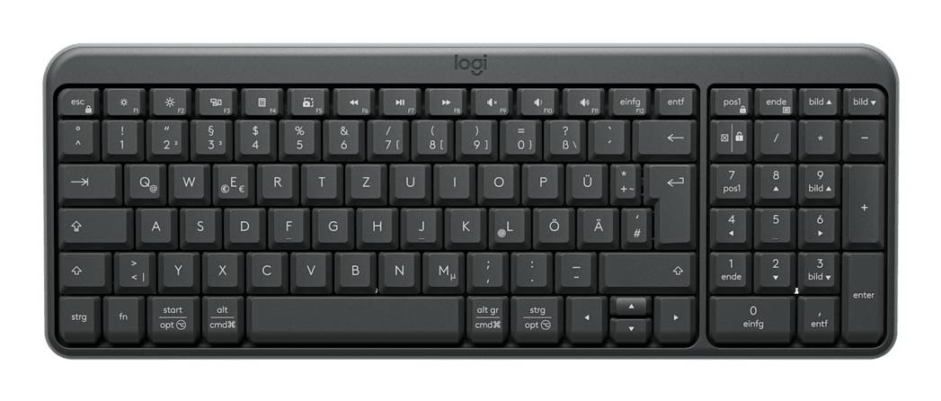 Logitech K250 Compact Bluetooth toetsenbord Universeel RF-draadloos + Bluetooth QWERTZ Duits Grafiet