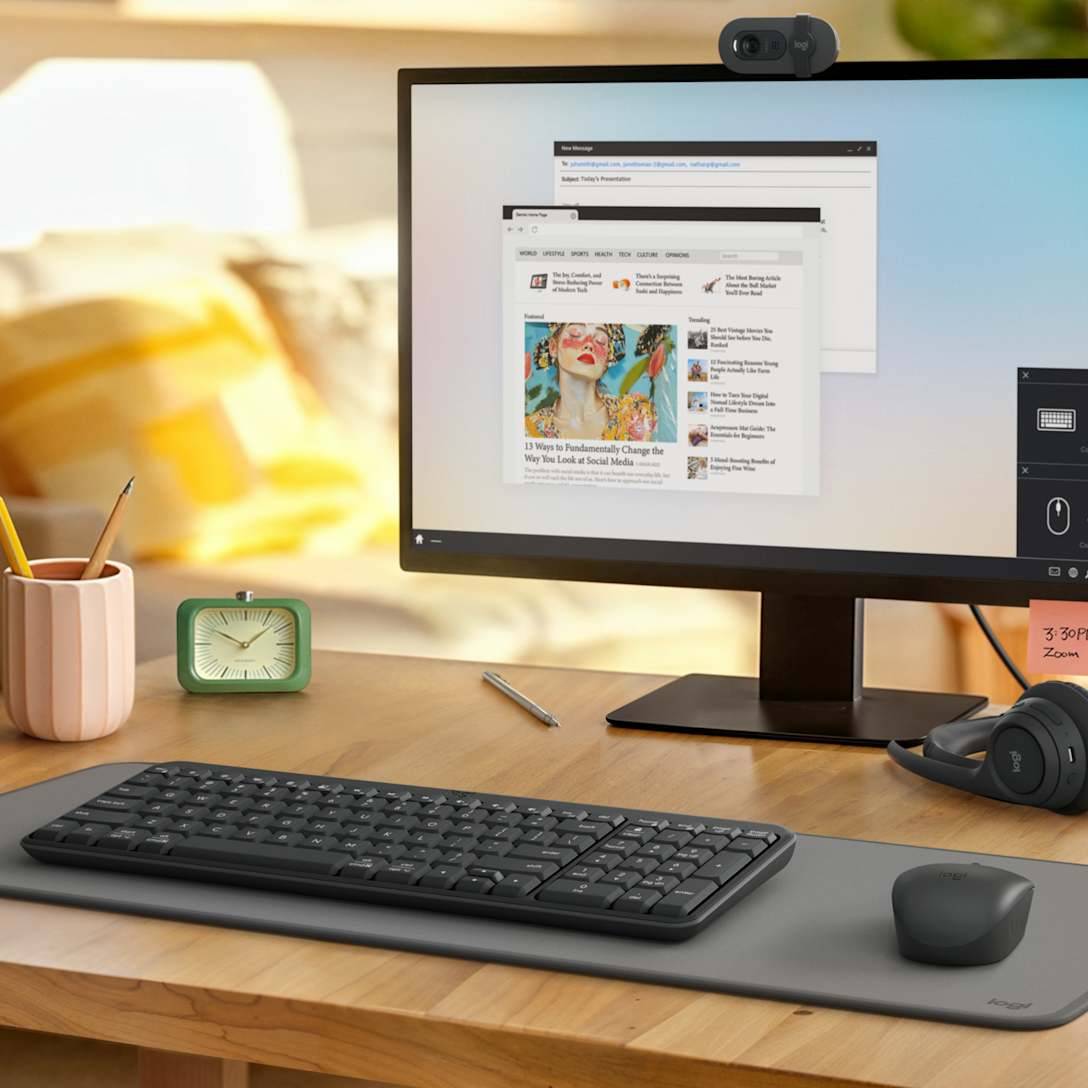 Logitech K250 Compact Bluetooth toetsenbord Universeel RF-draadloos + Bluetooth AZERTY Frans Grafiet