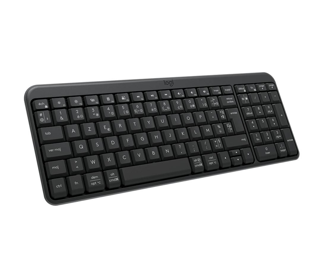 Logitech K250 Compact Bluetooth toetsenbord Universeel RF-draadloos + Bluetooth AZERTY Frans Grafiet