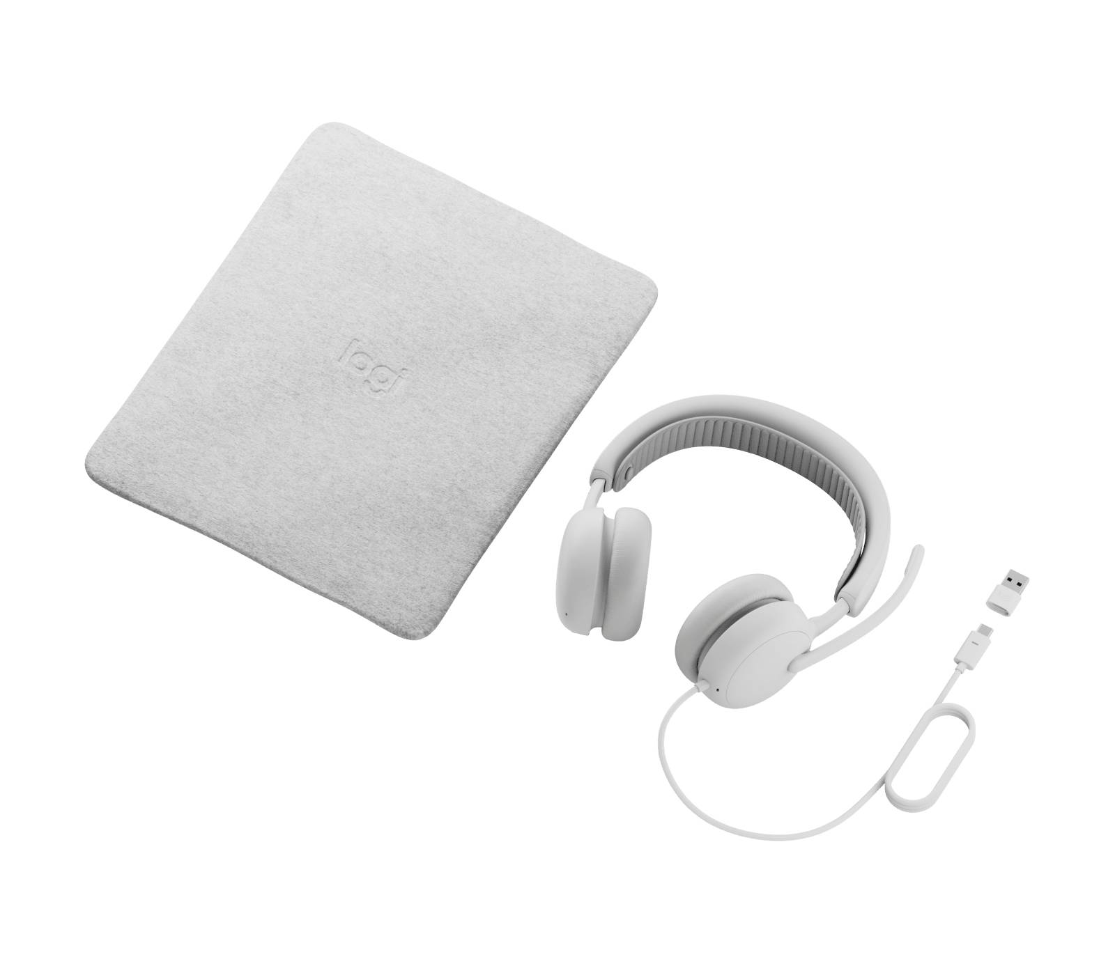 Logitech 981-001617 hoofdtelefoon/headset Bedraad Hoofdband Oproepen/muziek USB Type-C / USB Type-A Wit