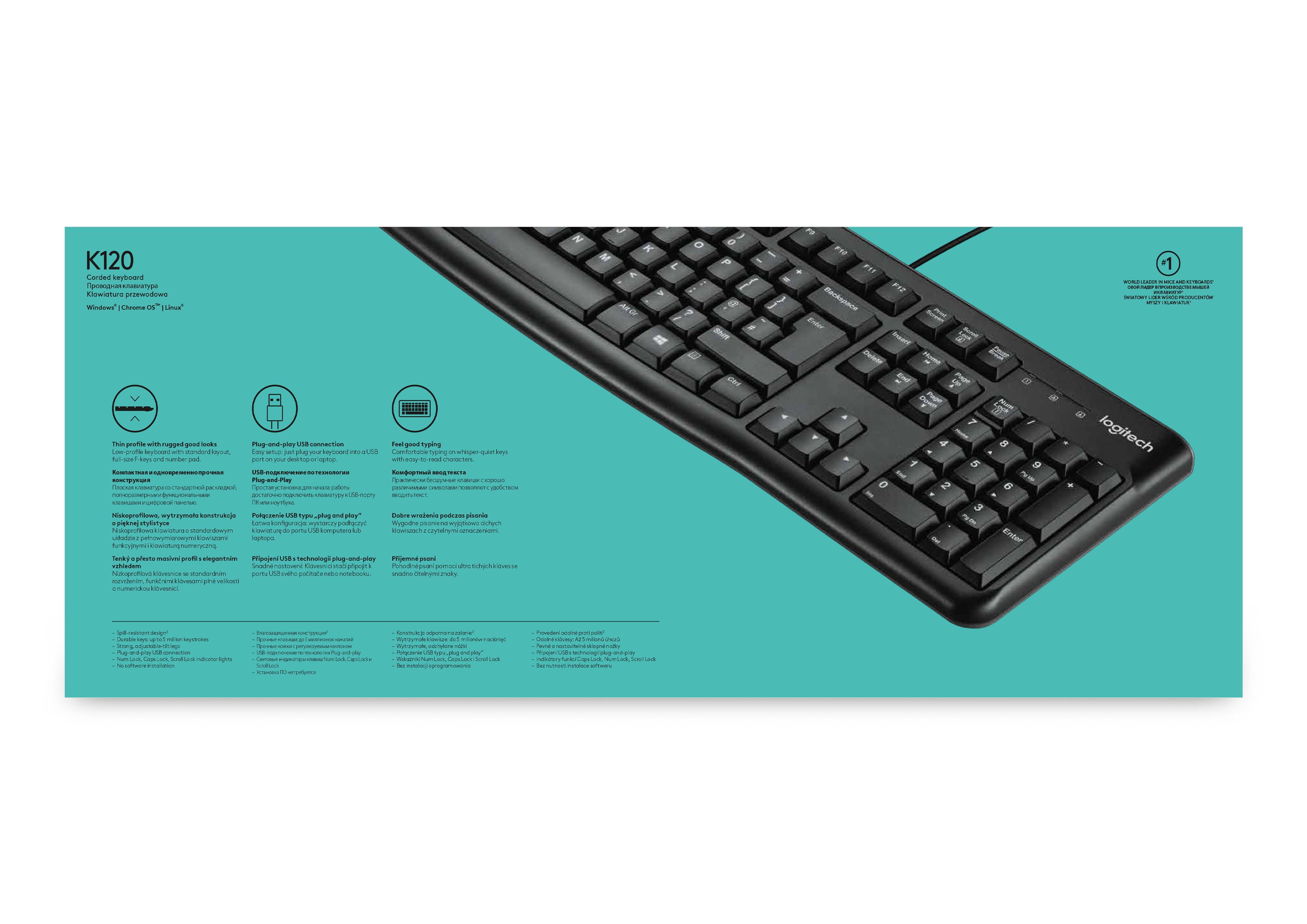 Logitech Keyboard K120 for Business toetsenbord Universeel USB AZERTY Frans Zwart