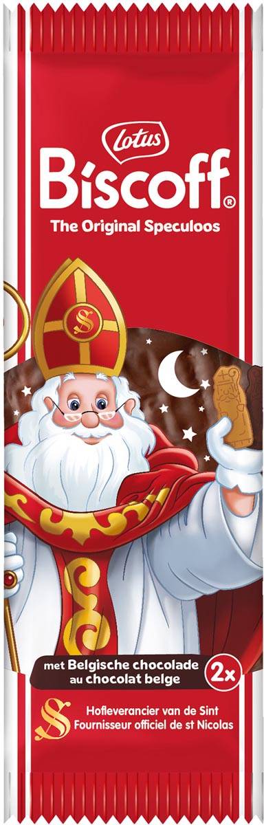 Lotus speculoos met chocolade, Sinterklaas, pak van 2 stuks