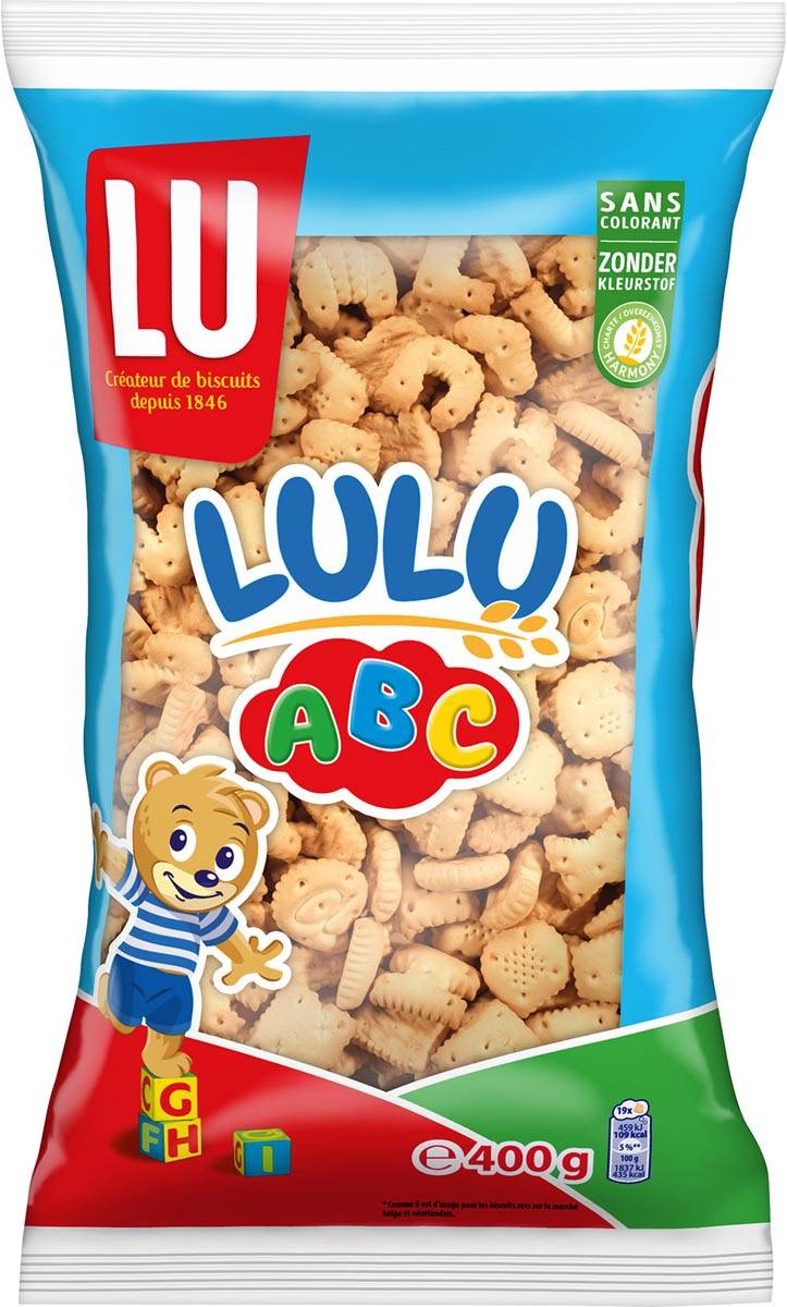 LU letterkoekjes Lulu ABC, zak van 400 g