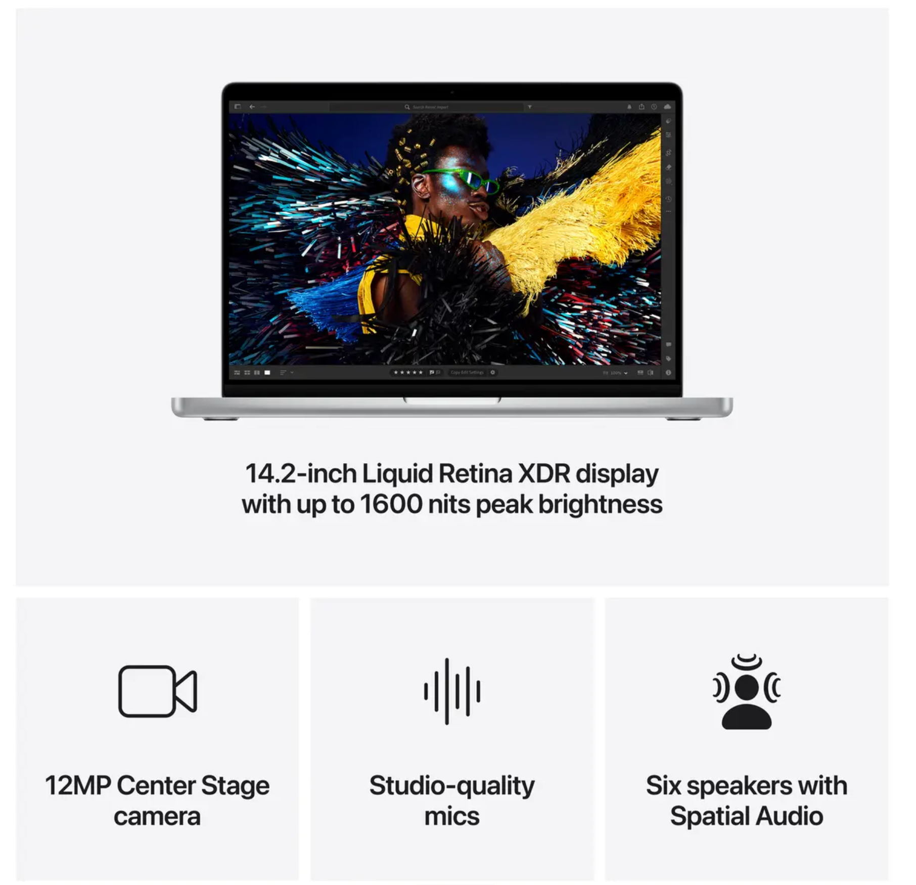 Apple MacBook Pro 14 inch (2024) M4 Pro 48 GB 1 TB SSD Wi-Fi 6E (802.11ax) macOS Sequoia Zilver, AZERTY