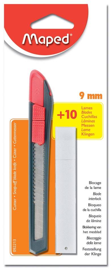 Maped cutter mes van 9 mm, geleverd met 10 extra mesjes
