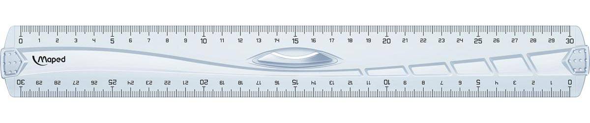 Maped decimeterlat Geometric driedubbele decimeter, 30 cm, transparant