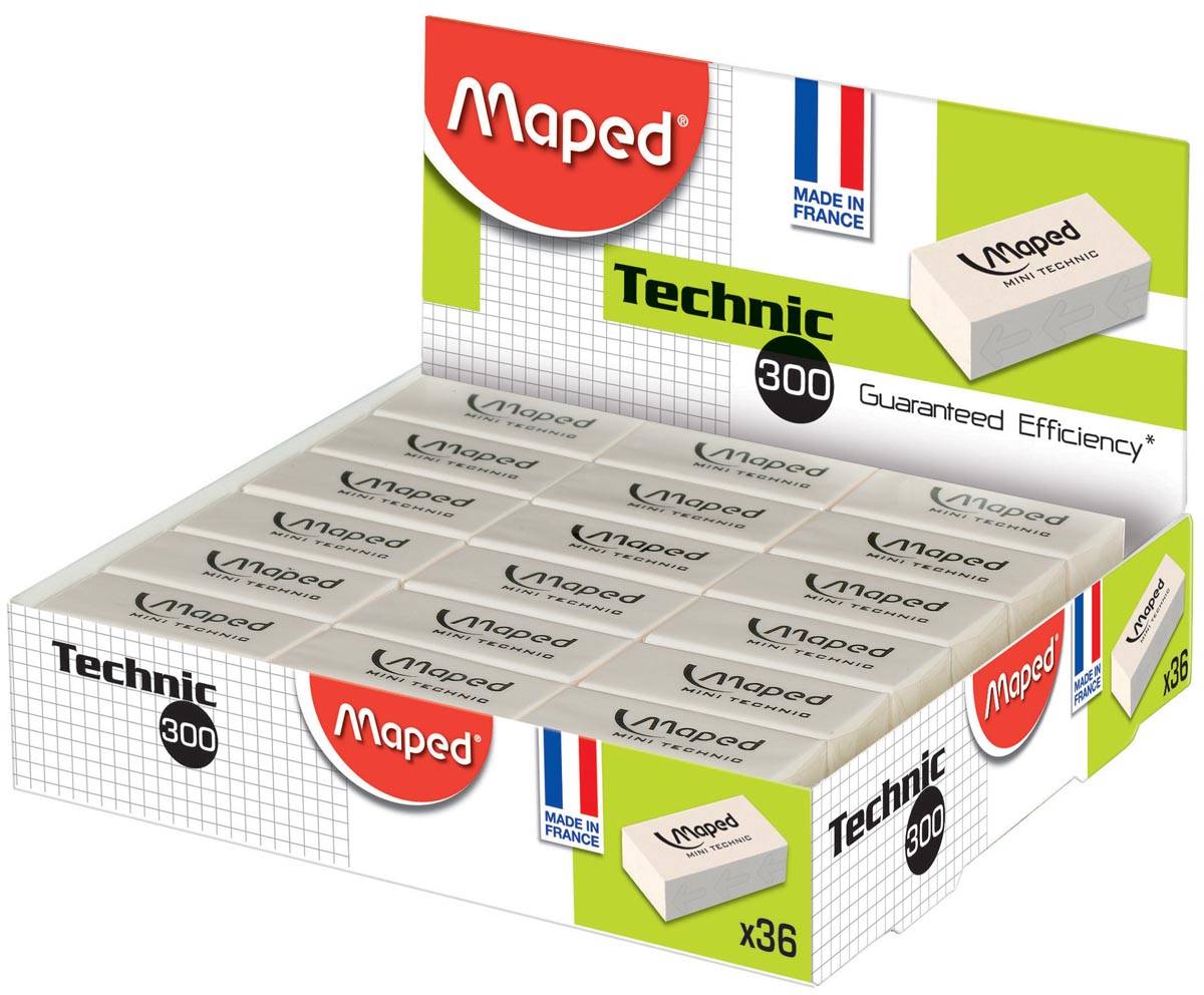 Maped gum Technic 300 verpakt onder cellofaan, in een doos