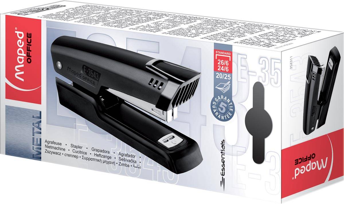 Maped nietmachine Essentials Metal half strip 24/6-26/6 zwart