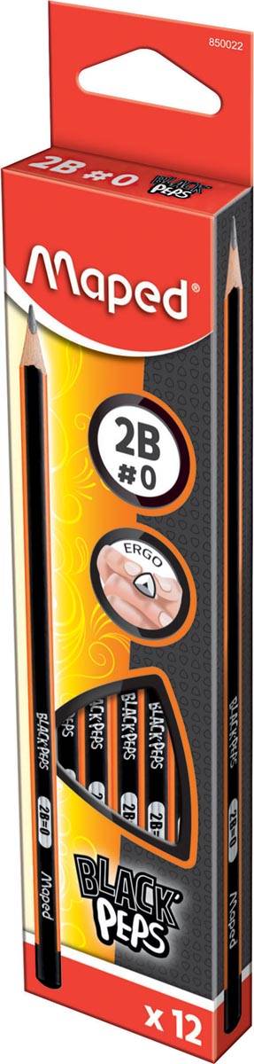 Maped potlood Black'Peps 2B, zonder gum