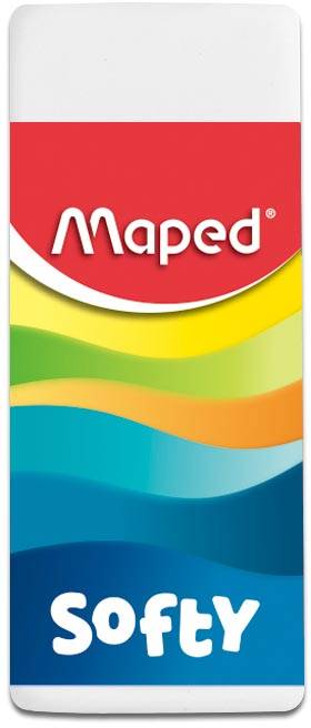 Maped potloodgom Softy medium formaat, blister met 2 stuks