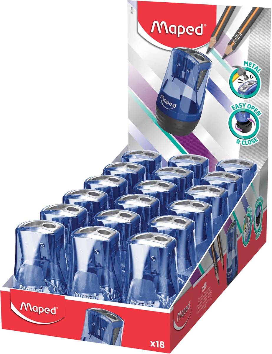Maped Potloodslijper Tonic Metal 2-gaats, doos van 18 stuks