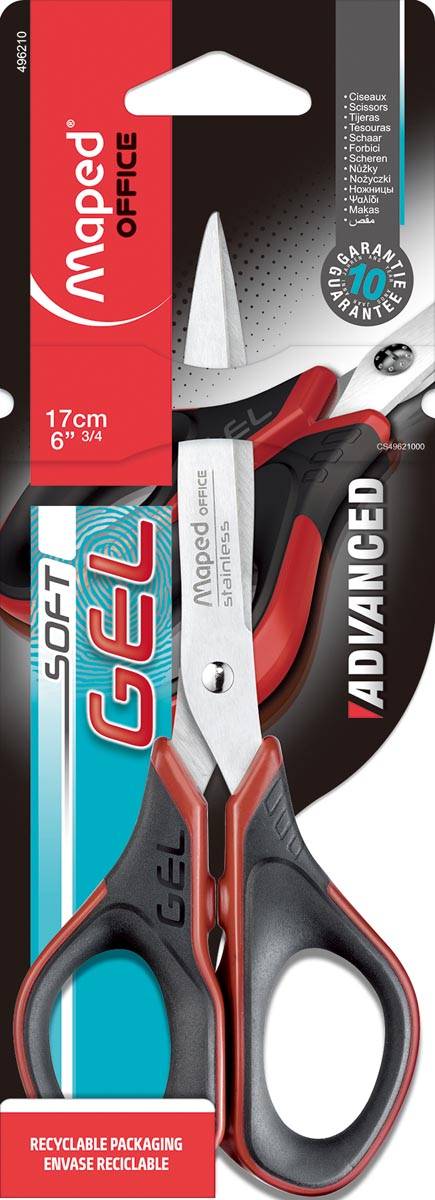 Maped schaar Advanced Gel 17 cm zwart en rood