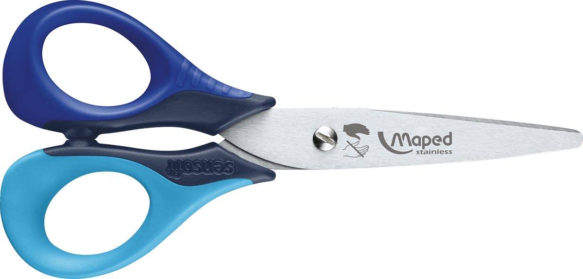 Maped schaar Sensoft 13 cm, voor linkshandigen, met afgeronde punt