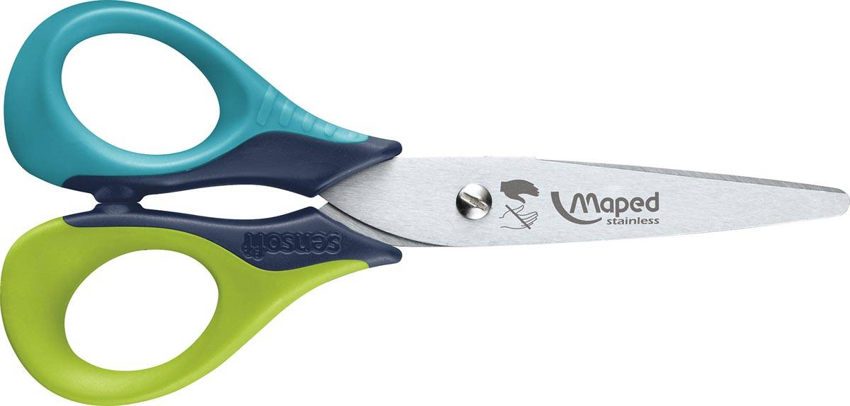 Maped schaar Sensoft 13 cm, voor linkshandigen, met afgeronde punt