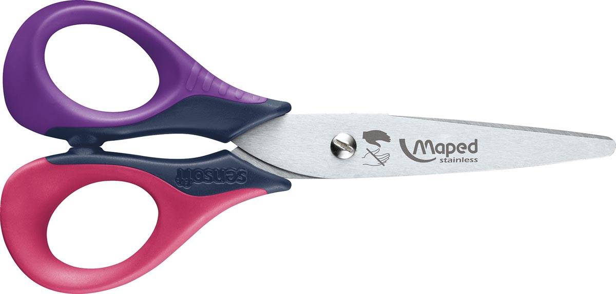 Maped schaar Sensoft 13 cm, voor linkshandigen, met afgeronde punt
